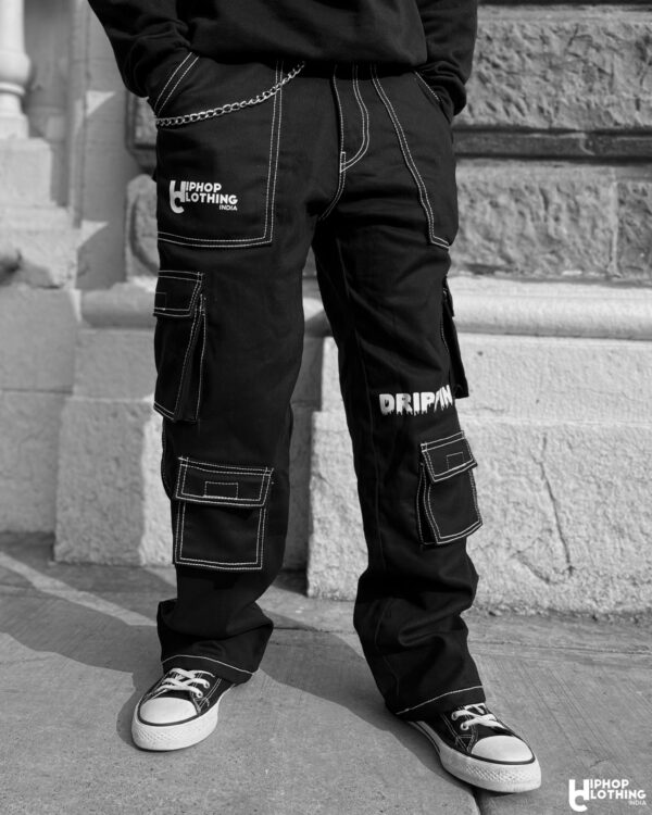 White stitched black cargo - Image 3