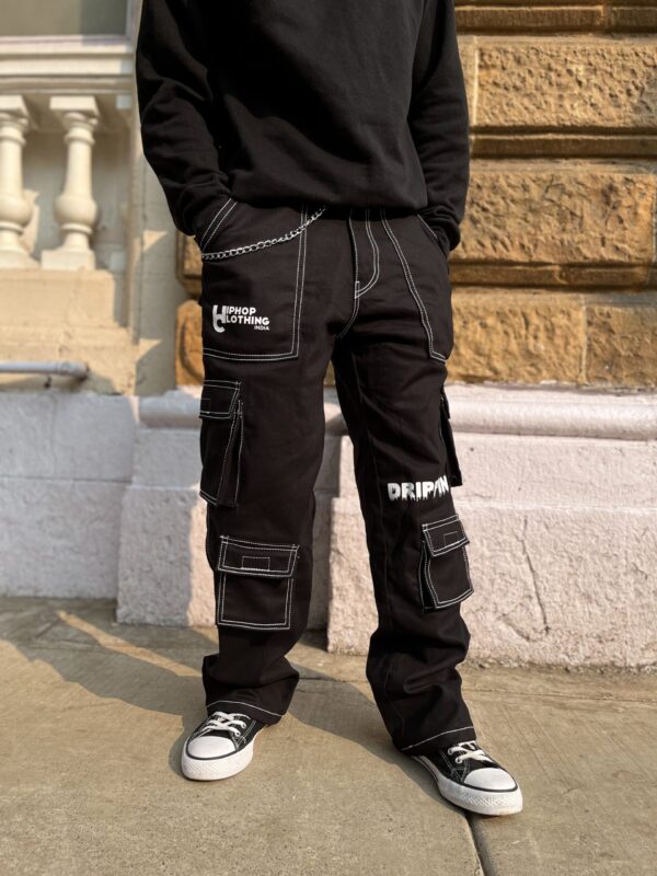 White stitched black cargo - Image 4