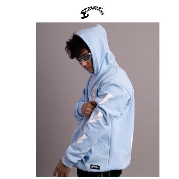 SKY BLUE OVERSIZED FIT HOODIE - Image 3