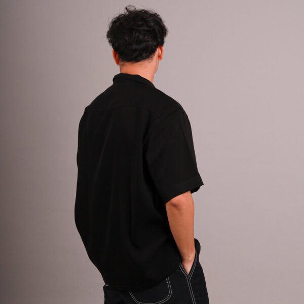 satin silk black shirt - Image 3