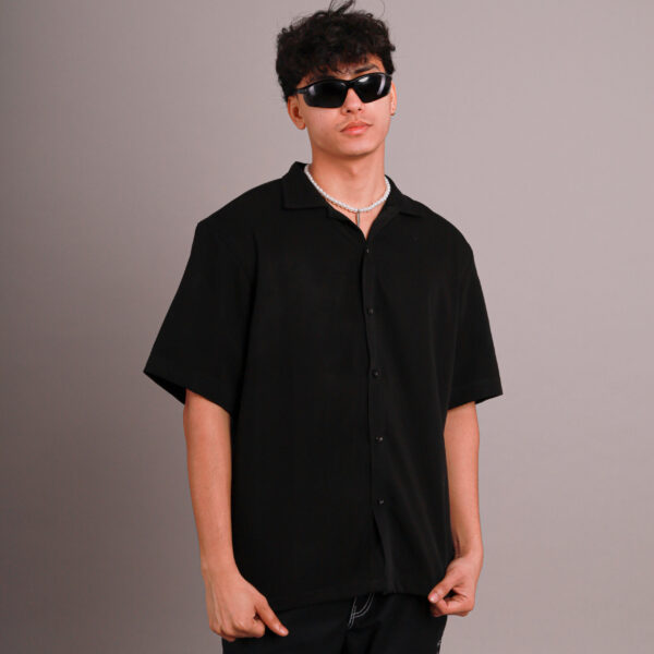 satin silk black shirt - Image 5