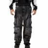 Men's Vintage Washed Cargo Pants with Utility Straps