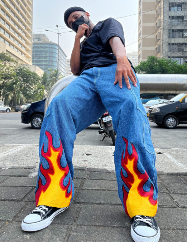Flame printed baggy jeans - Image 5